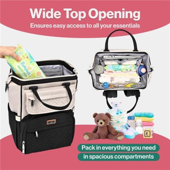 Diaper Bag Backpack, Multifunction Nappy Changing Bag with Changing Pad main image 4